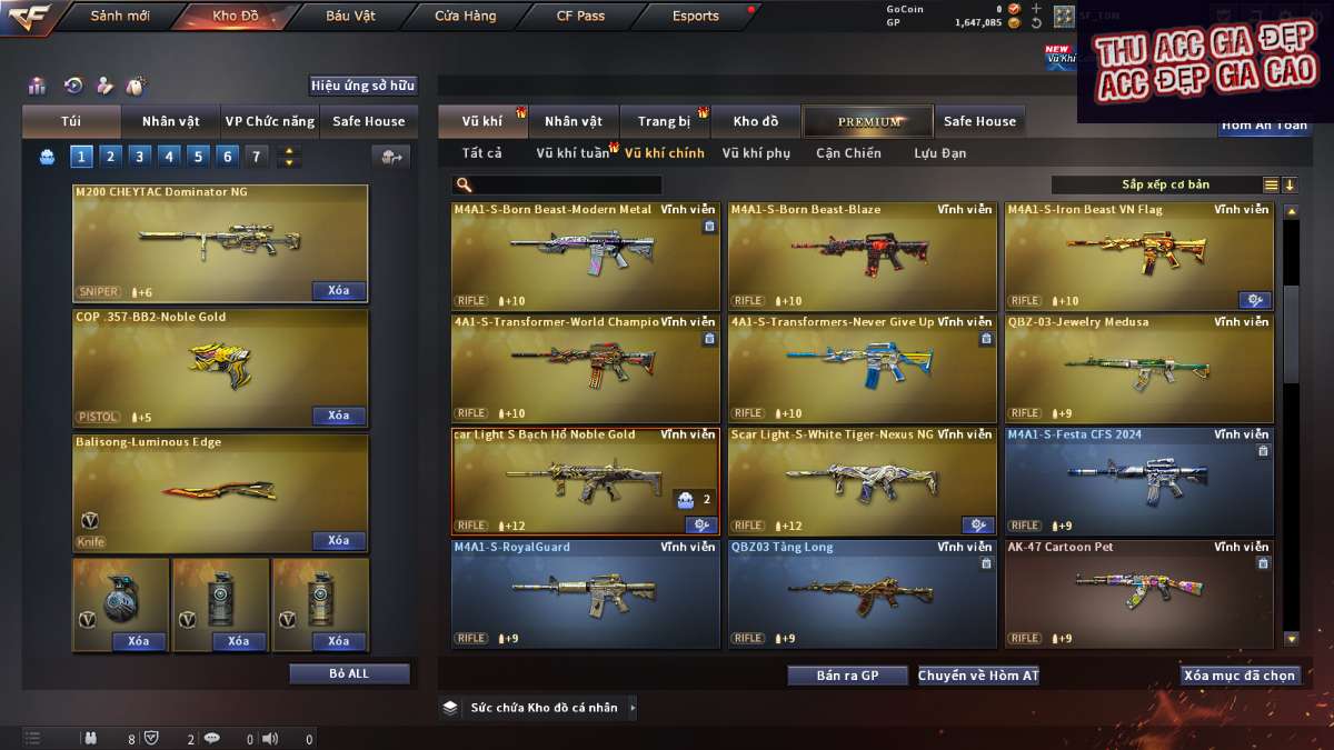 shop acc cf uy tin gia re